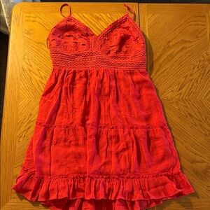 Shyanne Red lace Bust Mini Dress